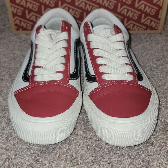 Vans Vault Old Skool VLT LX - Chilli Pepper / Black Leather Shoes Wmn 6 Men 4.5 - Picture 10 of 13